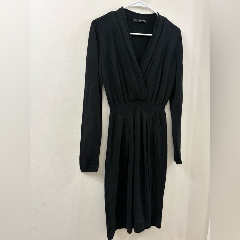 Peruvian Connection Black Long Sleeve sweater Dress - small - cotton blend
